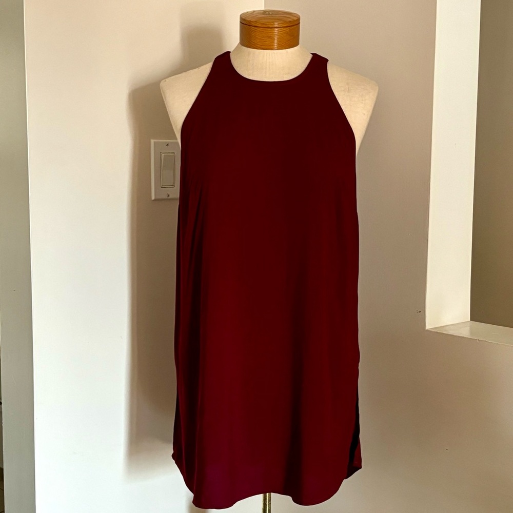 Twik Burgundy Sleeveless Tunic Blouse